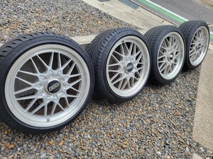 BBS RG RG114/RG115 F:8J+40 R:9J+42 114.3 5H タイヤオマケ付き 4本セット 要補修 5000円スタート 売り切り