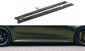 メルセデス ベンツ AMG GT 63 S 4ドアクーペ '19～ 社外 ABS製 サイドスカート/ステップ ディフューザー エクステンション グロスブラック