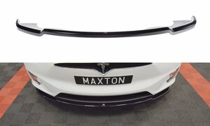 テスラ/Tesla モデルX クロスオーバー '16～ 社外品 ABS製 フロントスプリッター スカート/スポイラー/リップ グロスブラック 未使用品 V.1