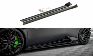 ランボルギーニ ウラカン EVO '20～ 社外 ABS製 サイドスカート/ステップ ディフューザー 左右セット グロスブラック エアロパーツ 未使用