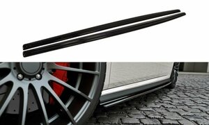 フォルクスワーゲン ポロ 6R GTI 後期 '14～'18 ABS製 サイドスカート/ステップ ディフューザー エクステンション グロスブラック 未使用品