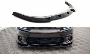 ダッジ チャージャー SRT '15～ 社外 ABS製 フロントスプリッター スポイラー/リップ グロスブラック エアロパーツ カスタム 未使用品 V.2