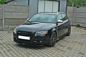 アウディ A4 B7 アバント '05～'08 社外品 ABS製 フロントリップ スポイラー/スプリッター グロスブラック/艶黒 エアロパーツ 未使用品