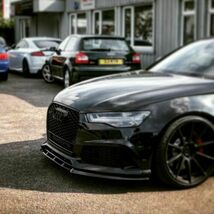 アウディ/Audi RS6 C7 4G アバント '13～'19 社外 ABS製 フロントリップ スポイラー エアロ パーツ カスタム スプリッター 未使用 未塗装品_画像3