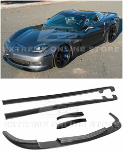 シボレー コルベット C6 グランスポーツ/Z06 '05～'14 ABS フロントリップ/スポイラー サイドスカート/ステップ マッドフラップ セット V.2