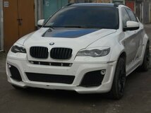 BMW X6(初代) M E71/E72 前期/中期/後期 社外品 FRP製 ヘッドライトカバー アイライン/アイリッド/アイブロウ 左右セット エアロ 未使用品_画像2