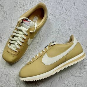 新品未使用 NIKE 28.0cm ナイキ CORTEZ コルテッツ スニーカー シューズ スウッシュ 定番 人気 レザー ベージュ ビンテージ 箱無し 正規品の画像1