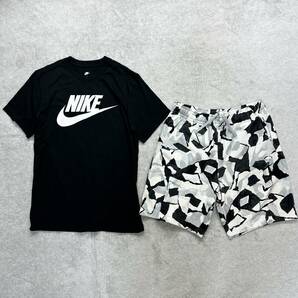 新品未使用 NIKE Mサイズ ナイキ セットアップ Tシャツ ハーフパンツ カットソー 人気ロゴ 定番 ショーツ ブラック 黒 スウェット 正規品