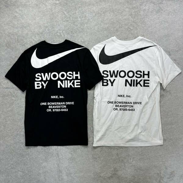 新品未使用 NIKE NIKE Mサイズ ナイキ Tシャツ 2枚セット カットソー SWOOSH スウッシュ 人気ロゴ ブラック 黒 ホワイト 白 正規品