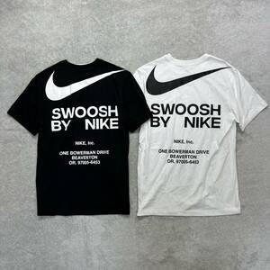 新品未使用 NIKE NIKE XLサイズ ナイキ Tシャツ 2枚セット カットソー SWOOSH スウッシュ 人気ロゴ ブラック 黒 ホワイト 白 正規品