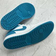 27.0cm 新品未使用 NIKE JORDAN 1 LOW ナイキ ジョーダン ワン ロー スニーカー シューズ AJ1 人気 定番 ホワイト 白 アクア 箱無し 正規品_画像7