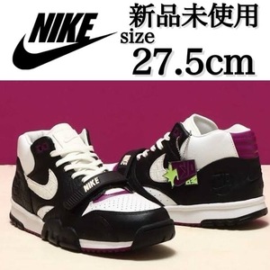  new goods unused NIKE 27.5cm Nike AIR TRAINER 1 SE air sweatshirt one sneakers shoes black black leather box less . regular goods 