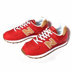 新品未使用 New Balance 26.5cm ニューバランス ML574BN2 キャンバス 人気 定番 スニーカー シューズ ホワイト 白 レッド 赤 箱無し 正規品の画像3