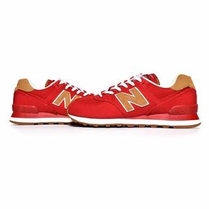 新品未使用 New Balance 26.5cm ニューバランス ML574BN2 キャンバス 人気 定番 スニーカー シューズ ホワイト 白 レッド 赤 箱無し 正規品の画像10