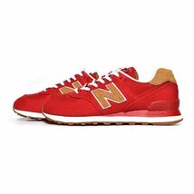 新品未使用 New Balance 26.5cm ニューバランス ML574BN2 キャンバス 人気 定番 スニーカー シューズ ホワイト 白 レッド 赤 箱無し 正規品_画像2