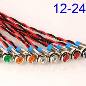 6mm Gebildet 10個 防水インジケータライト パイロットライトシグナル インジケータ6mm DC 12-24V LEDの画像5