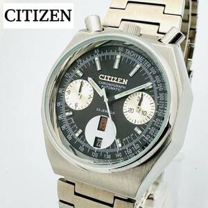 極希少◆CITIZEN シチズン チャレンジタイマー 8110 ツノクロノ 自動巻 クロノグラフ/ブルヘッド/オクタゴン/ヴィンテージ/メンズ腕時計/黒