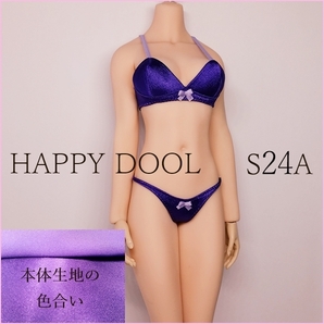 TBLeague 【Happy Doll】S24A パープルサテンブラセット /リボンパープル 下着 1/6 Phicen ファイセンの画像1