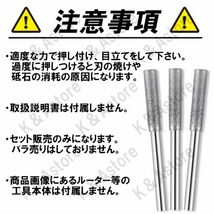 チェーンソー 刃研ぎ 電着 ダイヤモンドビット バー 軸付き 砥石 やすり ヤスリ ミニルーター リューター 研磨機 目立機 4mm 先端工具 DIY_画像8