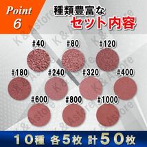 コーナーサンダー用 マウス デルタ ディテール 粗目 中目 細目 10種 50枚 140×90㎜ 三角形 紙やすり ヤスリ サンディング サンドペーパー_画像8