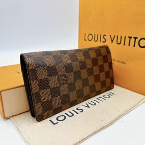 2682【美品】LOUIS VUITTON ルイヴィトン ダミエ ポルトフォイユ ブラザ 長財布 二つ折り財布 ウォレット N60017/TS2131の画像1