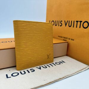 2702【未使用に近い】LOUIS VUITTON ルイヴィトン エピ ポルトビエ6 カルトクレディ 札入れ 二つ折り財布 ウォレット M63319/CA1012