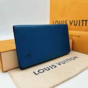 2720【美品】LOUIS VUITTON ルイヴィトン エピ トレドブルー ポルトカルトクレディ 長財布 二つ折り財布 札入れ ウォレット M63215/CA1915