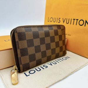 2728【超 極美品】LOUIS VUITTON ルイヴィトン ダミエ ジッピーコンパクトウォレット 長財布 ラウンドファスナー ウォレット N60028/MI1130