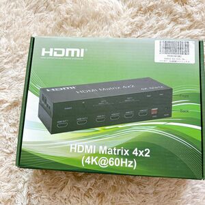 【新品】HDMIマトリックス 4K60Hz HDR対応 4入力2出力＋音声分離