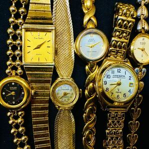 ゴールドカラーのみ 腕時計 150本 大量 BULOVA SEIKO ELGIN CITIZEN KOOKAI RICOH ELLE klaeuse GUESS WALTHAM 等まとめてセットF174の画像6