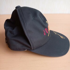 244-35 NIKE JORDAN CAP (56M) ロゴ 黒 当時物の画像2