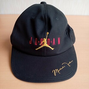 244-35 NIKE JORDAN CAP (56M) ロゴ 黒 当時物