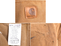 US企画 カーハート ダブルニー ダック ペインター パンツ メンズ 34 36 古着 ワーク CARHARTT B136 茶 ストレート ヘビーウェイト ブラウン_画像4