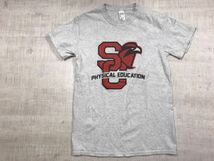 South Carolina PHYSICAL EDUCATION ギルダン GILDAN製 アメカジ カレッジ 霜降り 半袖Tシャツ カットソー メンズ S グレー_画像1