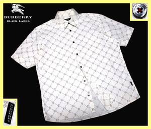 幻の逸品 激レア 大人気モノグラム総柄デザイン サイズ L(3) 極美品 バーバリーブラックレーベル シャツ