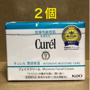 《2個》花王【キュレル curel】潤浸保湿フェイスクリーム40g 敏感肌・低刺激 セラミド