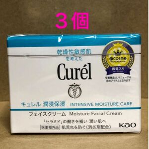 《3個》花王【キュレル curel】潤浸保湿フェイスクリーム40g 敏感肌・低刺激 セラミド