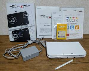 New ニンテンドー 3DS LL パールホワイト 4902370529128 Nintendo 【付属品完備・純正ACアダプター付】【基本動作確認済・初期化済】