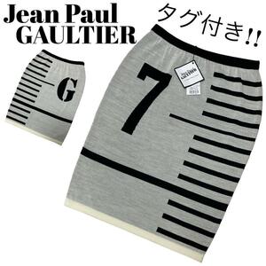 【高級】未使用 タグ付き Jean Paul GAULTIER ジャンポールゴルチェ タイトスカート メジャー ニット デザイン 個性的 サイズ38