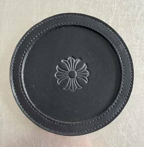 レア CHROME HEARTS COASTER CHプラスレザー クロムハーツ コースター ブラック