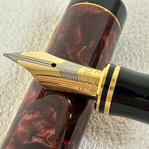 1円〜 【18K】PARKER Duofold パーカー デュオフォールド 万年筆セット ペン先刻印 18K 750 付属品 インク 木製ケース マーブル まとめ 金の画像4