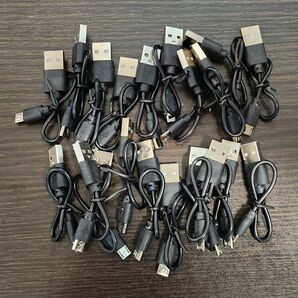 未検品 microUSB ケーブル 20-30cm程度 ジャンク ブラック まとめ売り 20本