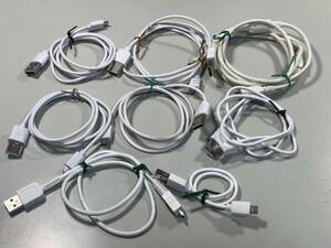 microUSBケーブル/白/8本セット/0.2～1.2m/送料250円～/#MN1