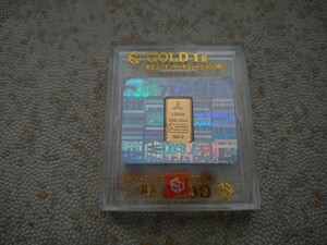 希少レア　三菱マテリア 金 GOLD K24 純金　インゴット　1g 1.0g 999.9 ゴールドバー本物　　東京ユニオンサーキュレーション　ケース入り