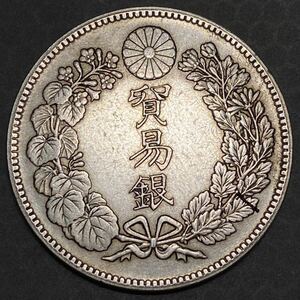 日本 古銭 貿易銀 銀貨　明治8年 約26.49g 一円貨幣　硬貨骨董品コイン