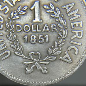 アメリカ古銭 約20.53g アメリカ先住民ヘッド 1851 一円貨幣 硬貨骨董品コインコレクションの画像4