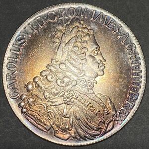 オーストリア古銭　骨董品　ジョセフ1世 1724年 ターレル 銀貨　約29.99g硬貨　盾と王冠　一円貨幣　コインコレクション 