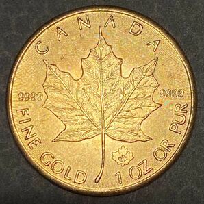金貨 カナダ古銭 メープル金貨 参考品 約10.28g 2021 一円貨幣 硬貨骨董品コインコレクションの画像1