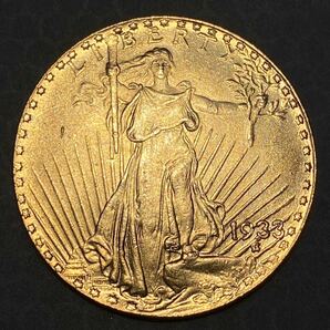 アメリカ イーグル金貨 約17.47g 1/2oz 20ドル 1933 一円貨幣 硬貨骨董品コインコレクション の画像1