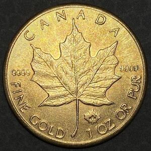 金貨　カナダ古銭　メープル金貨　参考品　約10.28g 2021 一円貨幣　硬貨骨董品コインコレクション